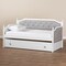 Baxton Studio Mara Upholstered White Finished Wood Twin Size Daybed with Trundle 157-9626 - alternate 2